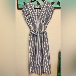 Max Studio Linen Blend Midi Dress